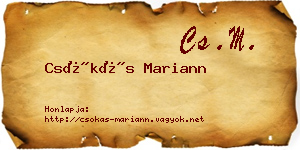Csókás Mariann névjegykártya