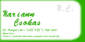 mariann csokas business card